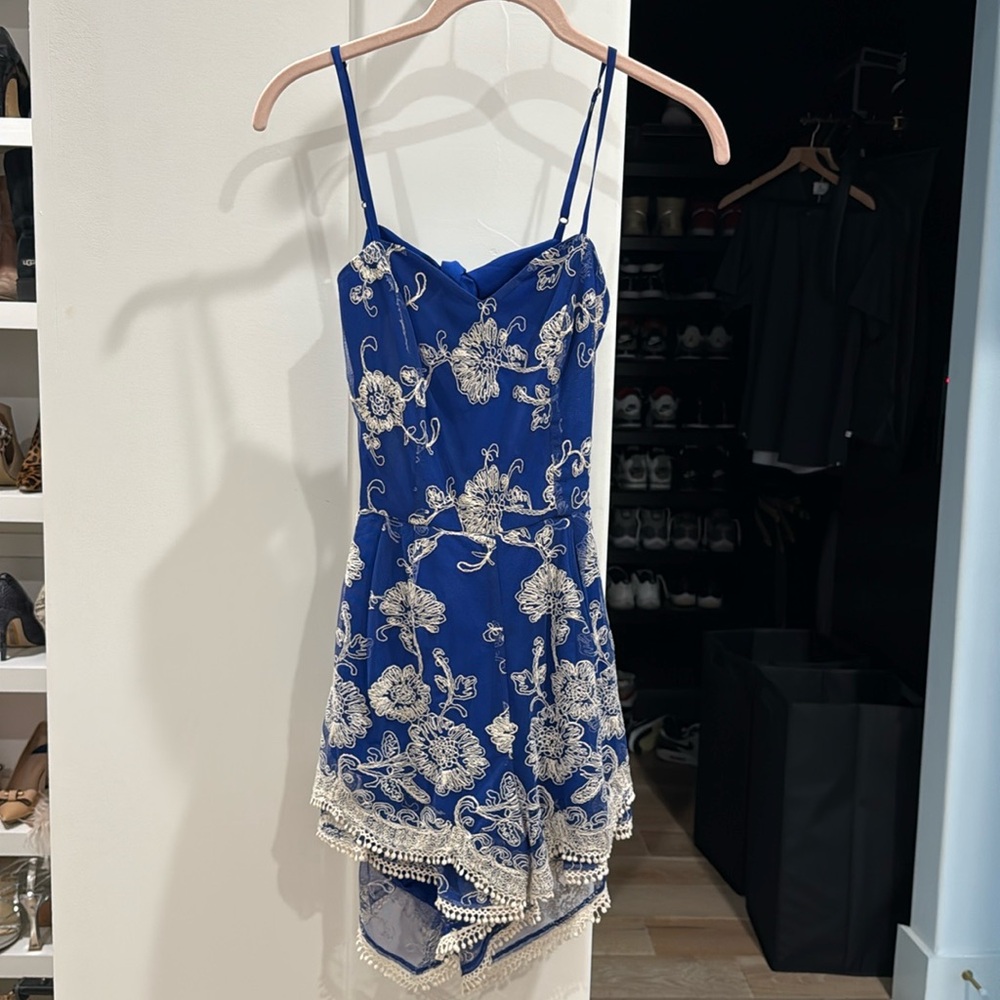 Lovers + Friends Gabriella Floral Tie Back Romper